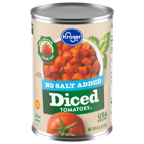 Kroger No Salt Added Diced Tomatoes 14.5 oz