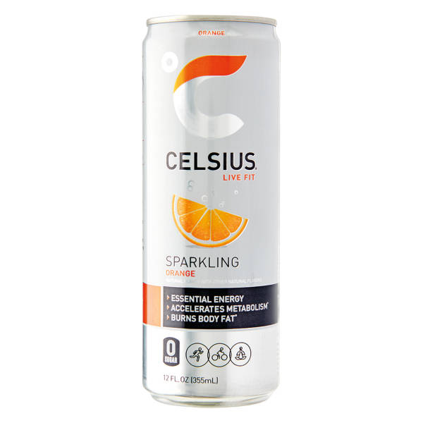 Celsius Orange Sparkling Drink, 12 fl oz