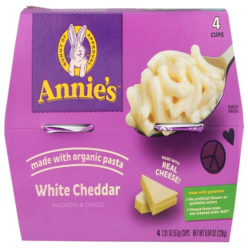 Annies Homegrown, Mac Cheese White Cheddar 4 Pack, 8.04 Ounce