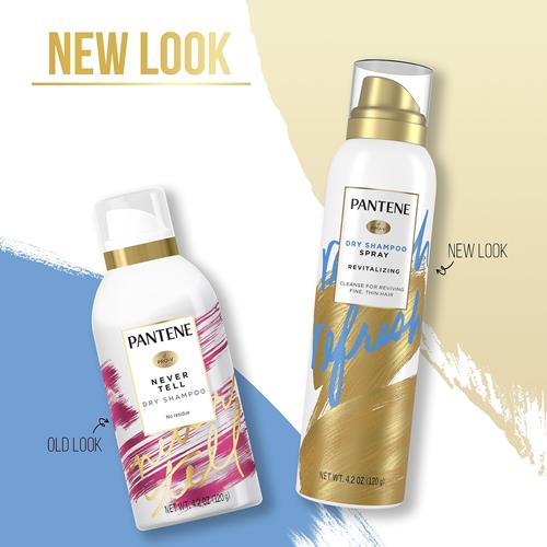 Pantene Pro-V Refresh Dry Shampoo Spray, Volumizing And Cleansing With Vitamin B5, For Fine, Thin And Color Treated Hair, 4.2 Oz