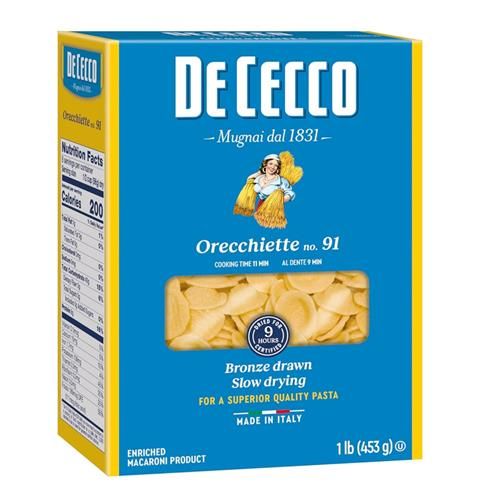 De Cecco Orecchiette No. 91 Pasta 16 Oz. Box