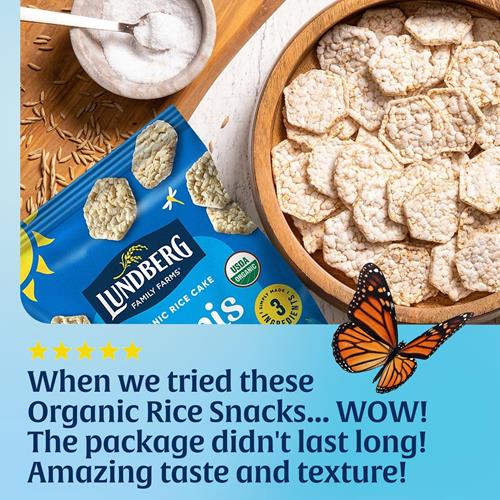 Lundberg Organic Rice Cake Minis, Original Sea Salt – Mini Rice Cakes, Healthy Snacks For Adults And Kids, Vegan Snacks, Gluten-Free, Healthy Food For Snacking & Dipping, 5 Oz