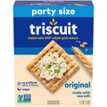Triscuit Original Whole Grain Wheat Crackers, Vegan Crackers, Healthy Snacks, Lunch Snacks, Party Size, 17 Oz