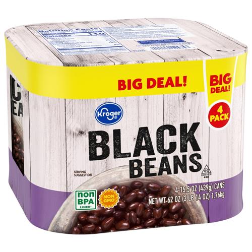 Kroger Black Beans 4 ct / 15.5 oz