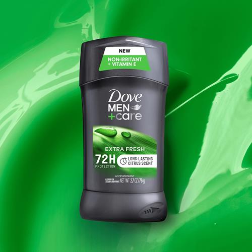 Dove Men+Care Extra Fresh Mens Antiperspirant Deodorant Stick Extra Fresh Twin Pack With 72-Hour Sweat & Odor Protection With 1/4 Moisturizing Cream & Long-Lasting Citrus Scent 2.7 Oz