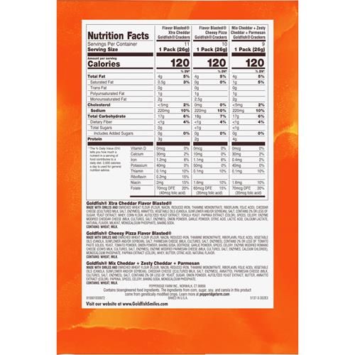Goldfish Bold Mix Variety Pack Snack Crackers, 1 Oz Snack Packs, 30 Ct Box