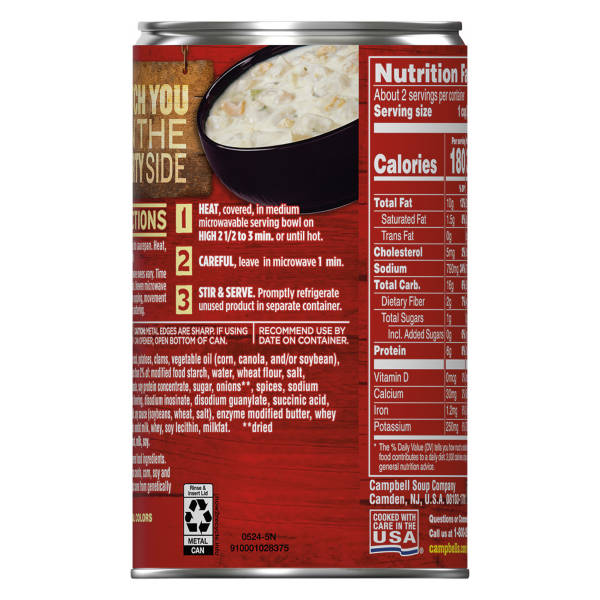 Campbell's Chunky New England Clam Chowder Soup, 18.8 oz Can