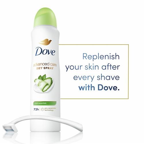 Dove Advanced Care Antiperspirant Deodorant Dry Spray Cool Essentials For Helping Your Skin Barrier Repair After Shaving With Pro Ceramide Technology 3.8 Oz