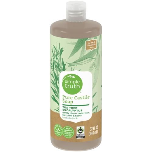 Simple Truth Pure Castille Soap For Body Face Hair Pets & Home Tea Tree Eucalyptus Scent 32 fl oz