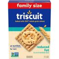 Triscuit Reduced Fat Whole Grain Wheat Crackers, Vegan Crackers, Vegan Snacks, Lunch Snacks, Family Size, 11.5 Oz