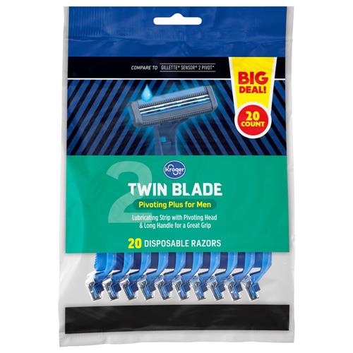 Kroger Twin Blade Pivoting Plus for Men Disposable Razors 20 ct