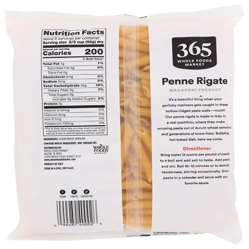 Whole Foods Market, Penne Rigate, 16 Oz