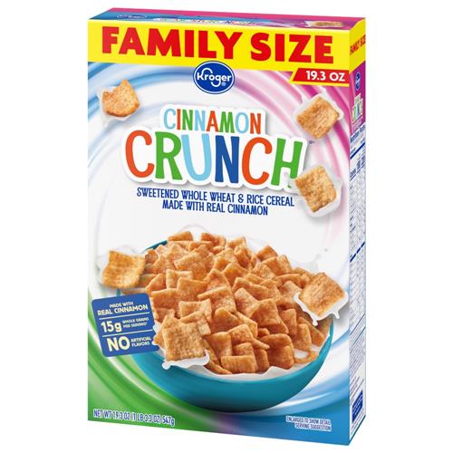 Kroger Cinnamon Crunch Family Size Cereal 19.3 oz