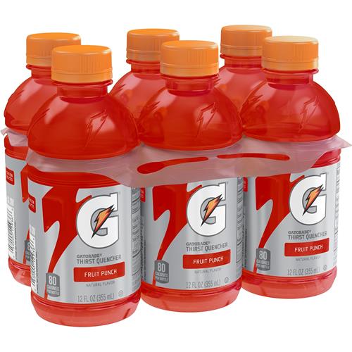 Gatorade Thirst Quencher Sports Drink, Fruit Punch, 12Oz Bottles, 6 Pack, Electrolytes For Rehydration
