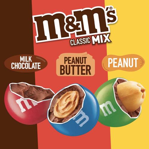 M&Ms Classic Mix Chocolate Candy Sharing Size Bag, Milk Choc Peanut Butter&Peanut, 8.3 Ounce