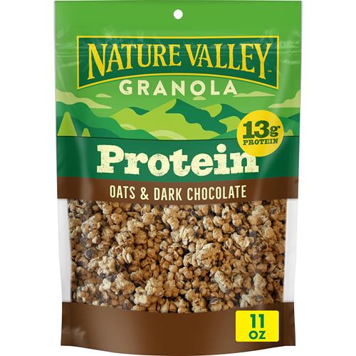 Nature Valley Protein Granola, Oats And Dark Chocolate Granola, Resealable Snack Pouch, 11 Oz