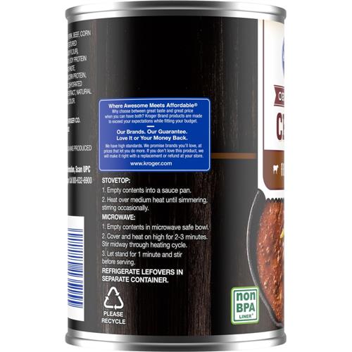 Kroger Chili No Beans 15 oz