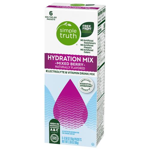 Simple Truth Electrolyte Naturally Flavored Mixed Berry Drink Mix Packets 6 packets / 0.56 oz