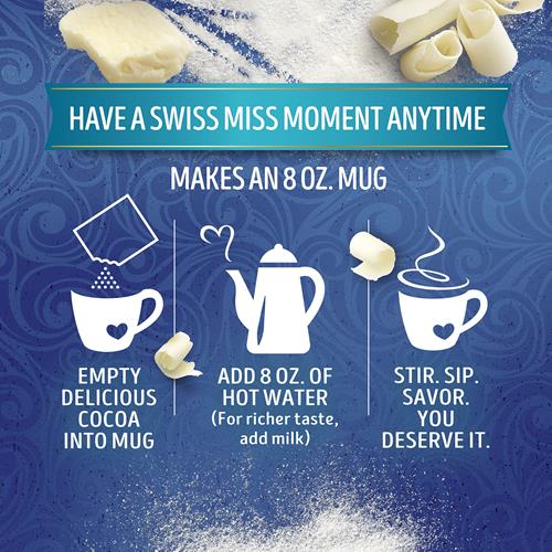 Swiss Miss White Chocolate Flavored Hot Drink Mix, 8 Count Drink Mix Packets