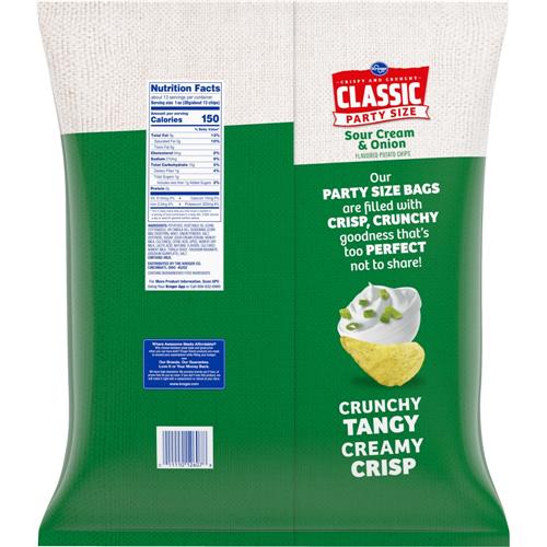 Kroger Sour Cream & Onion Potato Chips Party Size 12.5 oz