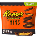 Reeses Thins Dark Chocolate Peanut Butter Cups, Candy Share Pack, 7.37 Oz