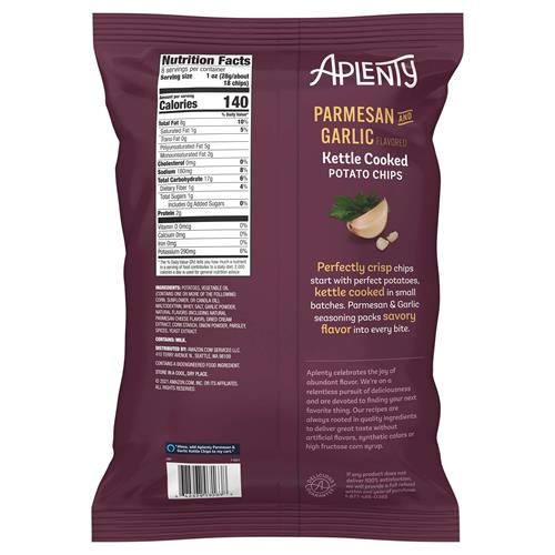 Aplenty Parmesan And Garlic Kettle Cooked Potato Chips, 8 Oz