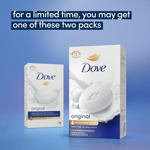 Dove Beauty Bar Soap Original, 2 Bars For Soft, Smooth Skin, With 1/4 Moisturizing Cream 3.75 Oz