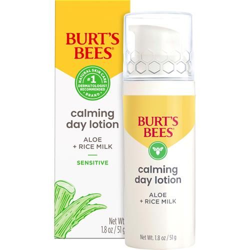 Burts Bees Calming Day Face Lotion With Aloe And Rice Milk, Soothing Face Lotion For Sensitive Skin, 98.9 Percent Natural Origin Skin Care, 1.8 Oz. Bottle