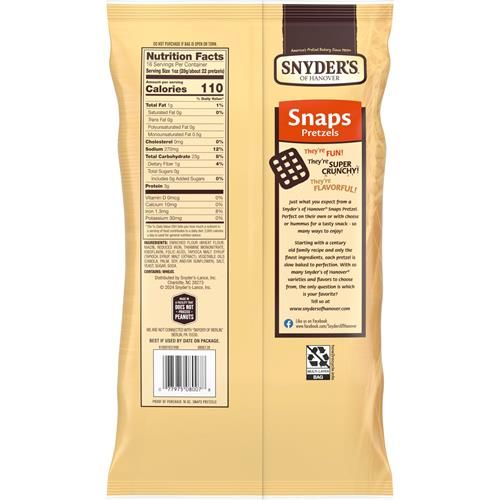 Snyders Of Hanover Pretzel Snaps, Family Size, 16 Oz Bag