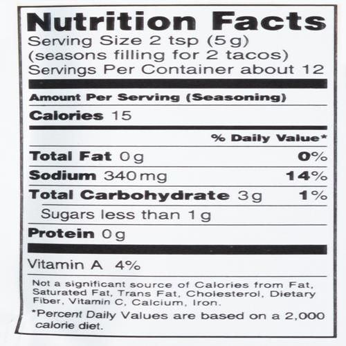 Lawrys Family Size Taco Spices & Seasonings Mix, 2 Oz