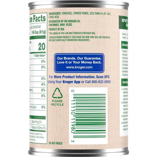 Kroger Crushed Peeled Tomatoes 15 oz