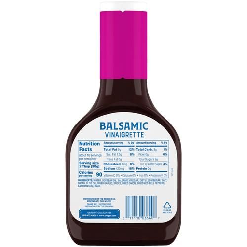 Kroger Balsamic Vinaigrette Salad Dressing & Marinade 16 fl oz
