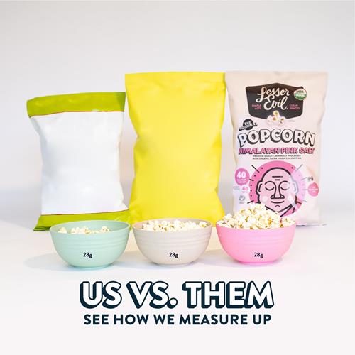 Lesser Evil - Buddha Bowl Organic Popcorn Himalayan Pink - 0.46 Ounce (Pack Of 8)