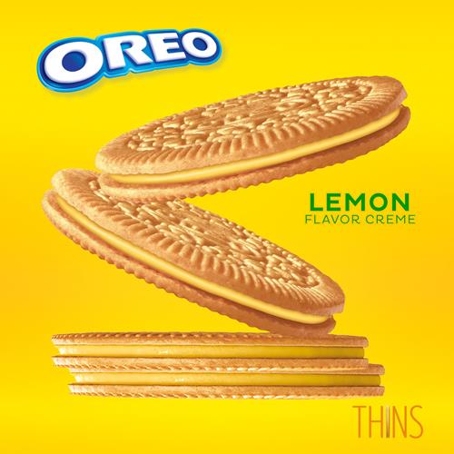 Oreo Thins Lemon Creme Sandwich Cookies, Family Size, 11.78 Oz
