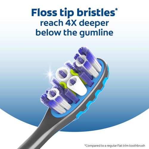 Colgate 360 Advanced Floss Tip Toothbrush, Soft Toothbrush For Adults, 4 Pack
