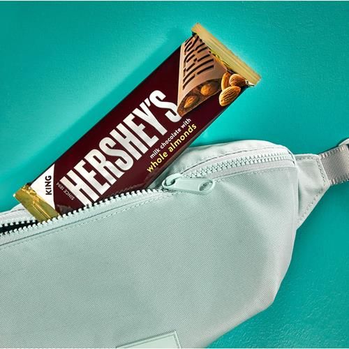 Hersheys Milk Chocolate With Whole Almonds King Size, Candy Bar, 2.6 Oz