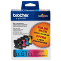 New, Pre-Owned - Brother LC61 Black Cyan, Magenta, Yellow Ink Cartridges, Pack Of 4