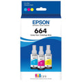New, Pre-Owned - Epson (T664) Ultra High-Yield Multi-Color 3-Pack Ink Bottle, T664520-S