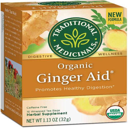 Traditional Medicinals Tea, Organic Ginger Aid, Promotes Healthy Digestion, 16 Tea Bags