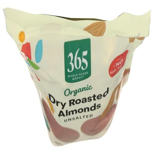 Whole Foods Market, Organic Dry Roasted & Unsalted Almonds, 10 Oz