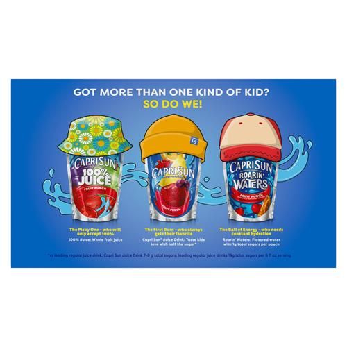 Capri Sun Mountain Cooler Mixed Fruit Naturally Flavored Kids Juice Drink (10 Ct Box, 6 Fl Oz Pouches)