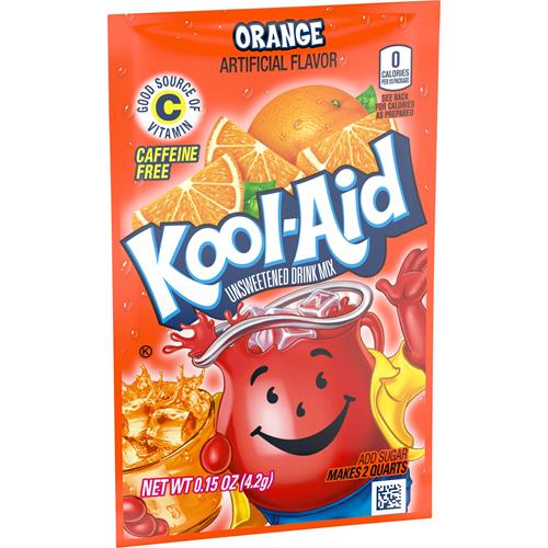 Kool-Aid Unsweetened Orange Powdered Soft Drink Mix, 0.15 Oz Packet
