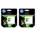 New, Pre-Owned - HP 61XL Black (CH563WN) Ink Cartridge- Twin Pack