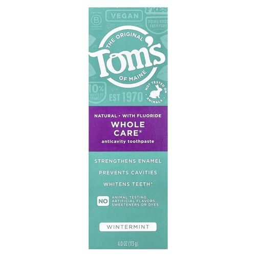 Toms Of Maine Whole Care Natural Toothpaste With Fluoride, Wintermint, 4 Oz. (Packaging May Vary)