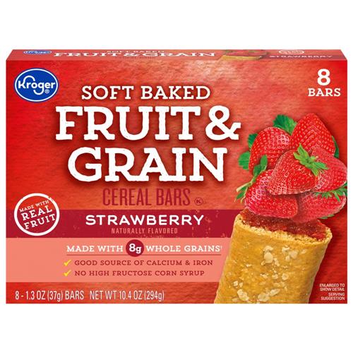 Kroger Fruit & Grain Strawberry Cereal Bars 8 ct / 1.3 oz