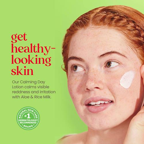 Burts Bees Calming Day Face Lotion With Aloe And Rice Milk, Soothing Face Lotion For Sensitive Skin, 98.9 Percent Natural Origin Skin Care, 1.8 Oz. Bottle