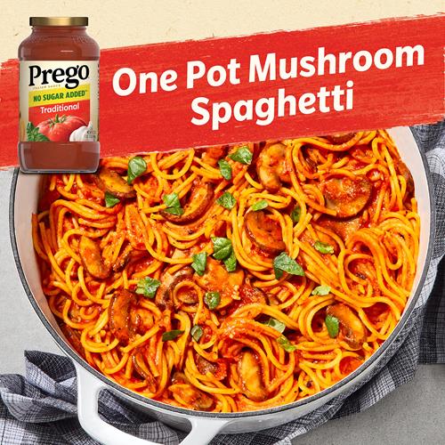Prego Traditional No Sugar Added Pasta Sauce, 23.5 Oz Jar