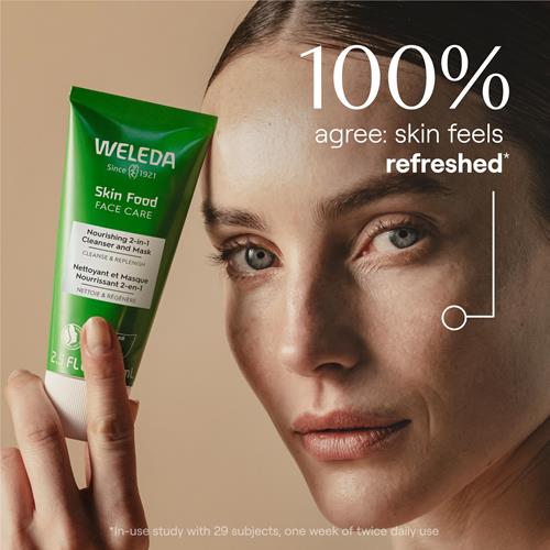 Weleda Skin Food Face Care Nourishing Oil-To-Milk Cleanser, 2.5 Fluid Ounce, Plant Rich Cleanser With Sunflower Seed Oil, Chamomile Extract And Pansy