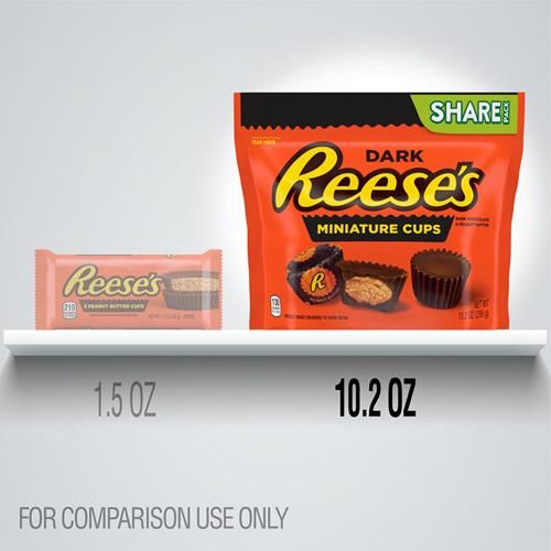 Reeses Miniatures Dark Chocolate Peanut Butter Cups, Candy Share Pack, 10.2 Oz