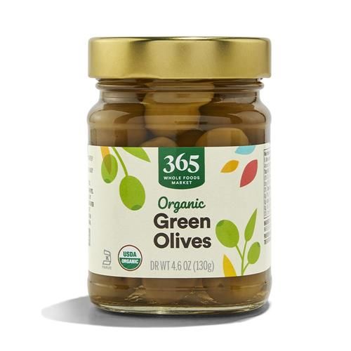 Whole Foods Market, Organic Green Olives, 4.6 Oz
